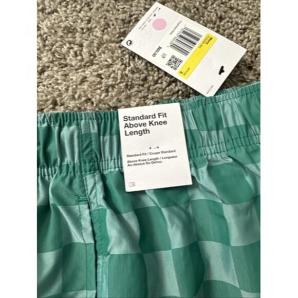Nike Men's Club Flow Checkers Shorts Green Drawstring Size Small Active Pocket - Picture 4 of 14